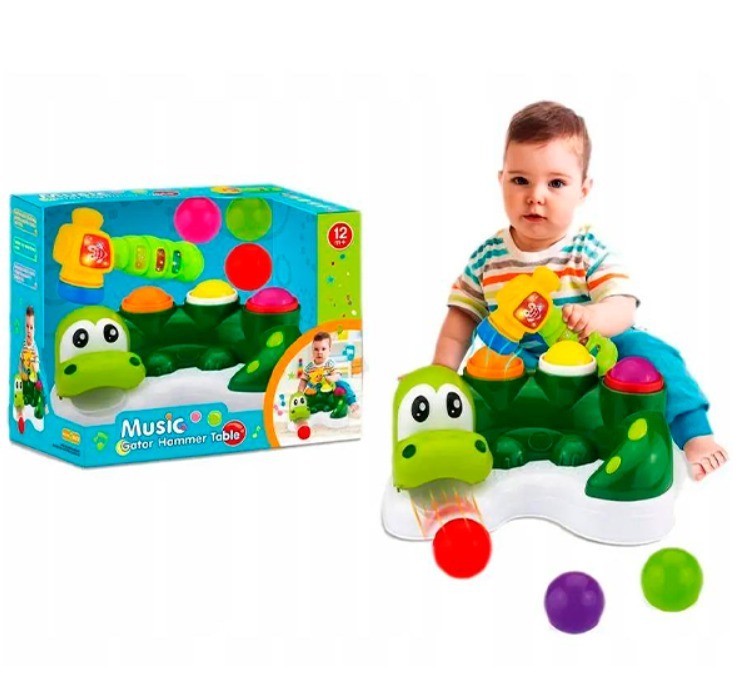 Juego De Estimulación Didáctico Cocodrilo Luz música Bebé