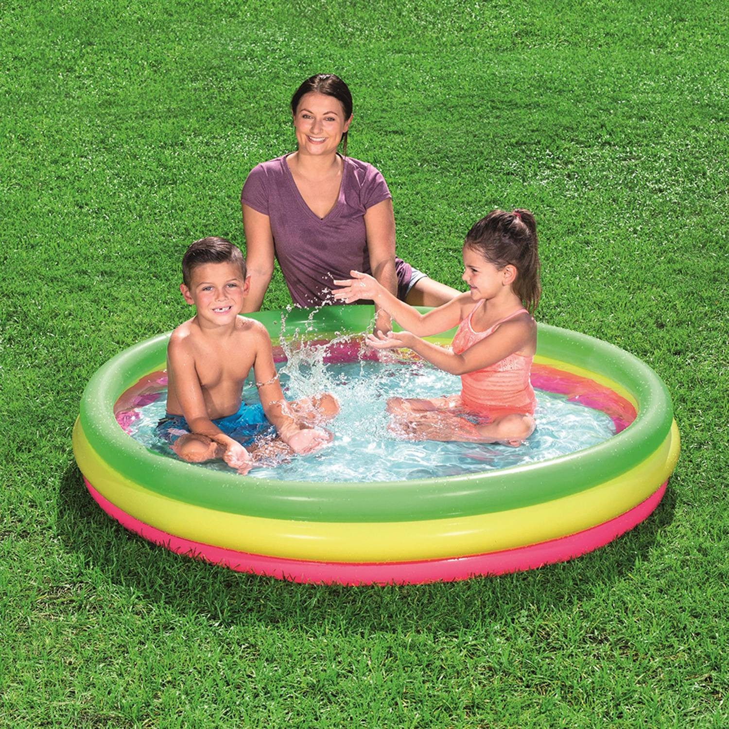 BESTWAY - Piscina Inflable con 3 Aros multicolor  152x30 cm