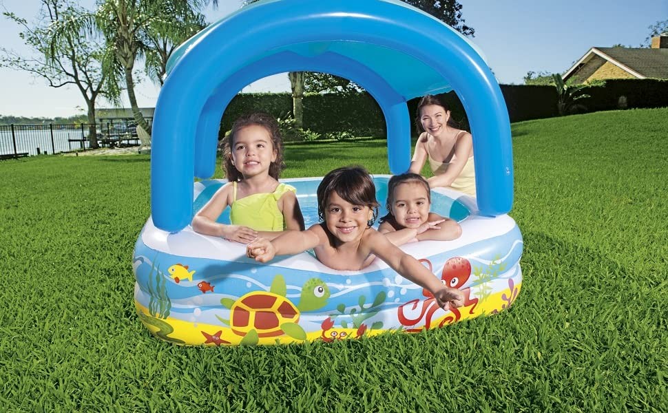 BESTWAY - Piscina inflable Infantil con Parasol 140x140x114 cm