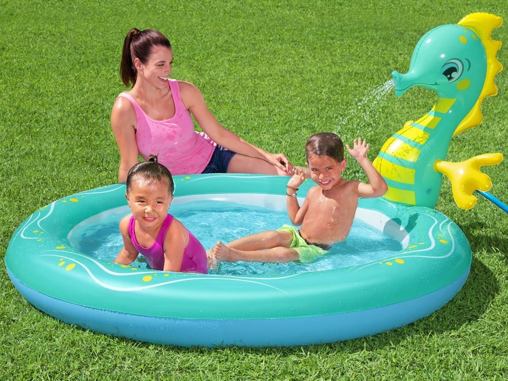 Bestway - Piscina con  Aspersor de Caballito de mar 180x160x86 CM