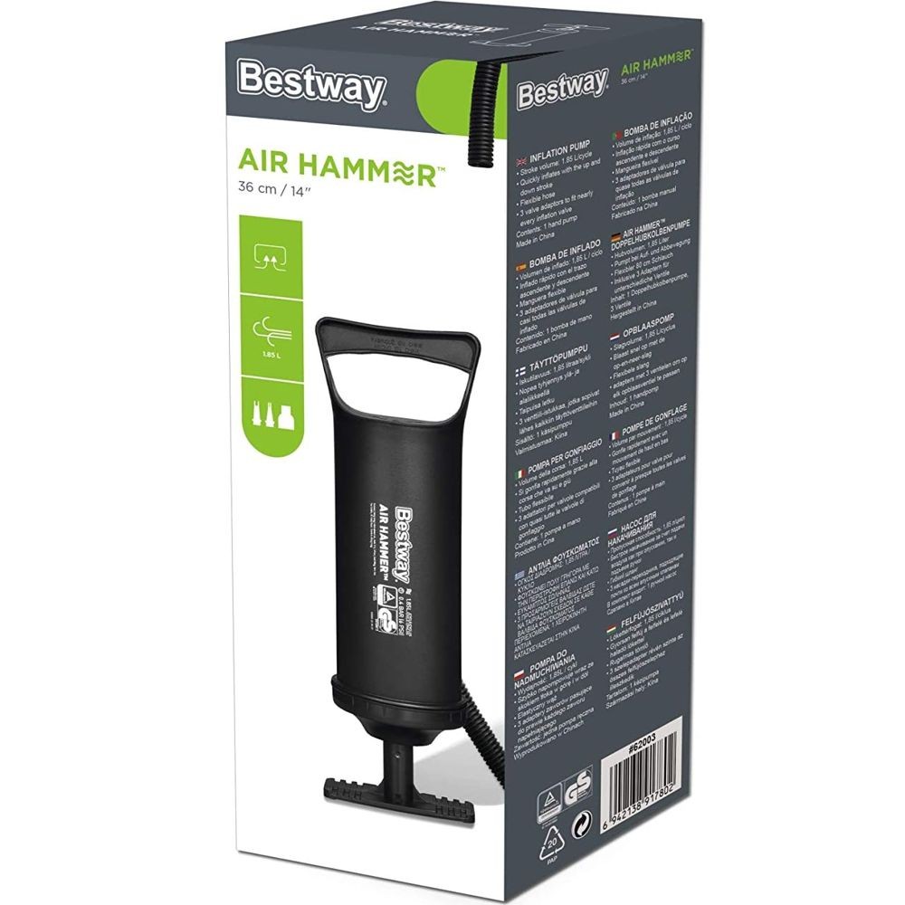 Inflador manual Negro con entradas intercámbiales - Bestway
