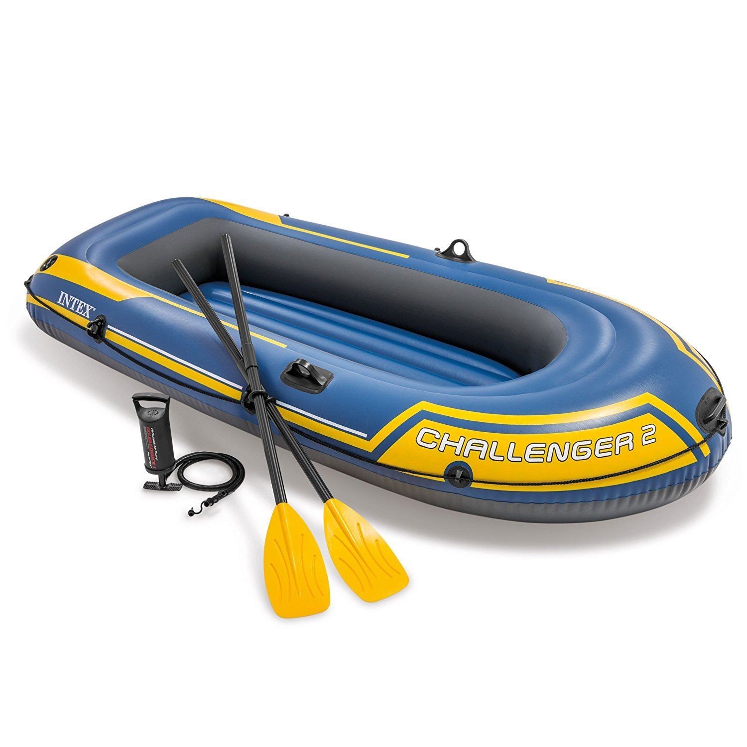 Intex - Bote Chalenger con remos e inflador 236x114x41 cm para 2 personas