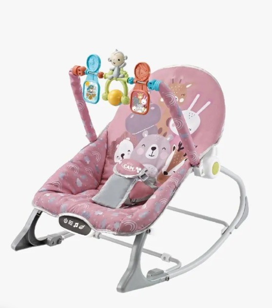 Silla Mecedora Bouncer Baby Cam Táctil 20Kg Rosado
