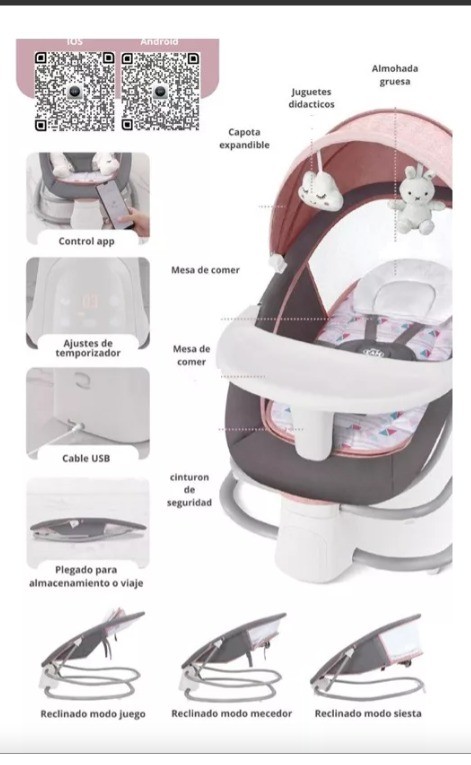 Mecedora Para Bebe Desde Recien Nacido A 36 Meses (4 en 1)