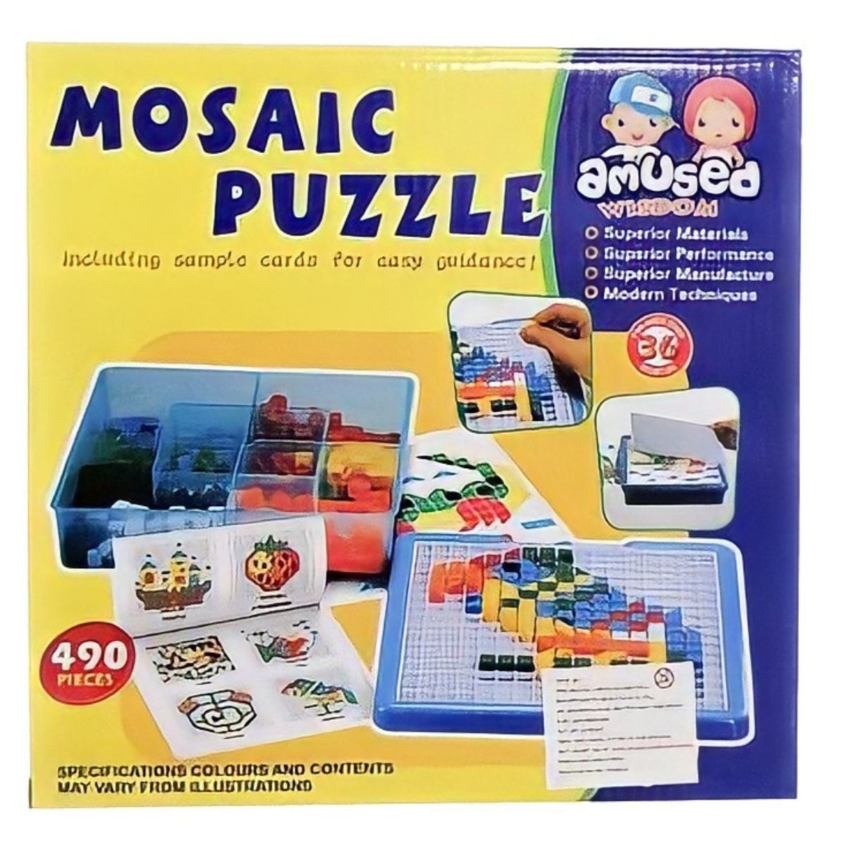 Puzzle Mosaico 490 Piezas Didáctico Con Bandeja Niños
