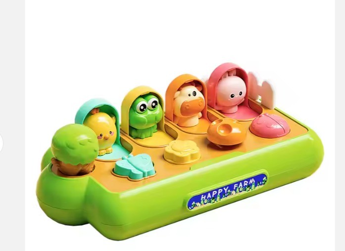 Juguetes de animales para jugar al escondite con el aprendizaje temprano para niños pequeños